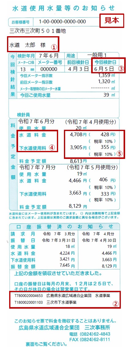 検針票見本